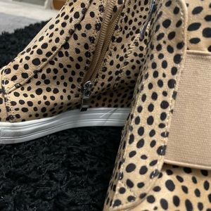 Leopard print booties